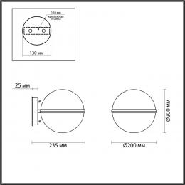 Odeon light 4832/1W NATURE ODL21 643 черный/акрил Ландшафтный настенный светильник E27 1*10W IP44 LOMEO LOMEO  - 2 купить